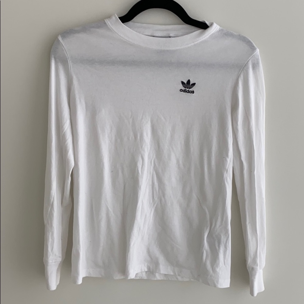 Adidas White Logo Long-sleeve, XXS